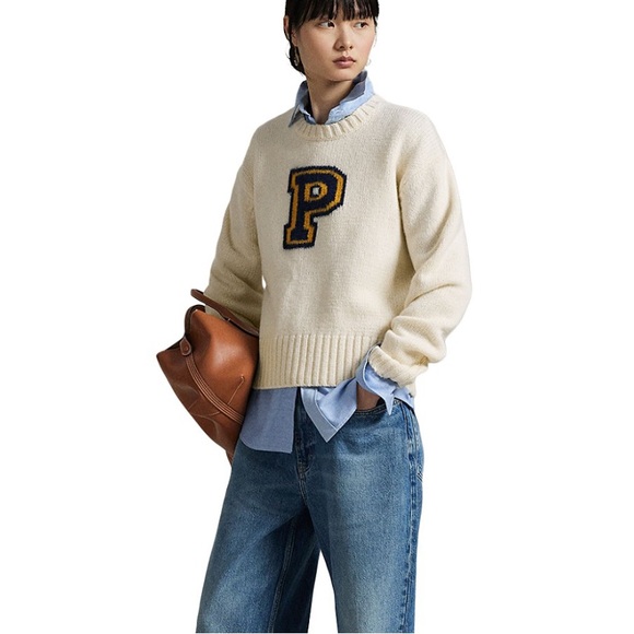 Polo Ralph Lauren P Logo Wool Blend Crewneck Sweater,New Products : American Fashion Style Bags On Sale